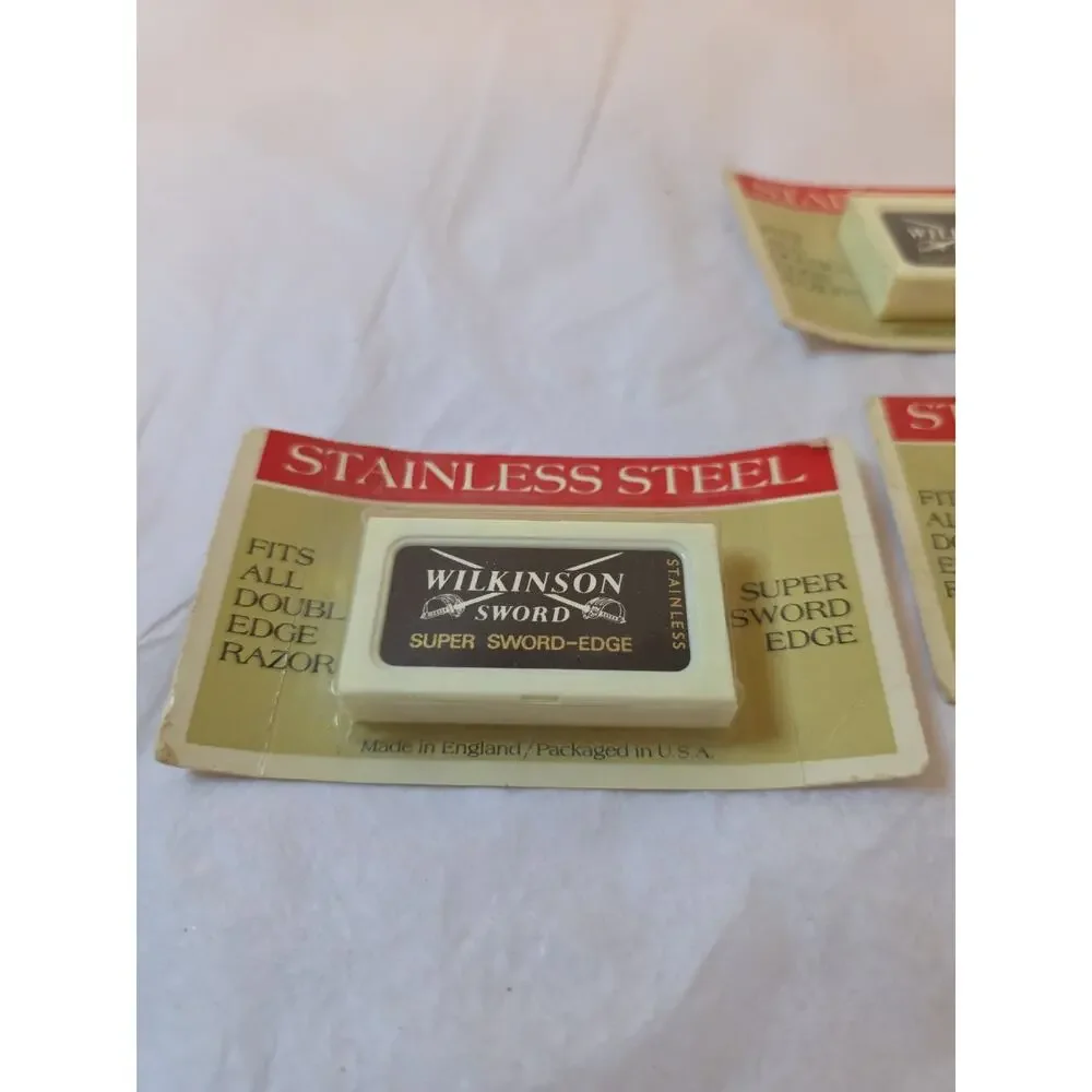 Wilkinson Sword Razor Blades Stainless Steel, Made in England, Vintage 3pks